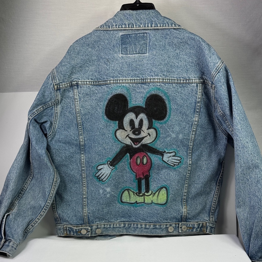 Vintage 90’s Y2K Disney Inspired Mickey Mouse Denim Jacket Size Med Unisex